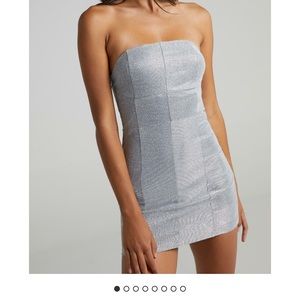 NWT Showpo “Diva” Dress in Silver